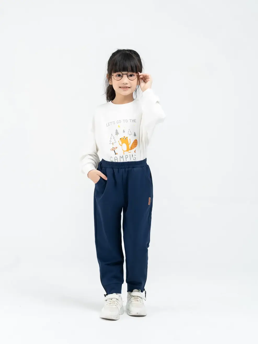 Quần nỉ kid khóa gấu - Tím than - 2