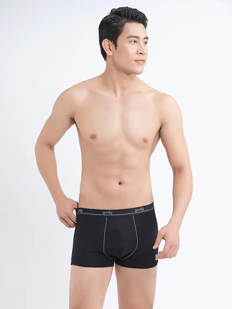 Sịp nam bo kẻ boxer - Đen - 2XL