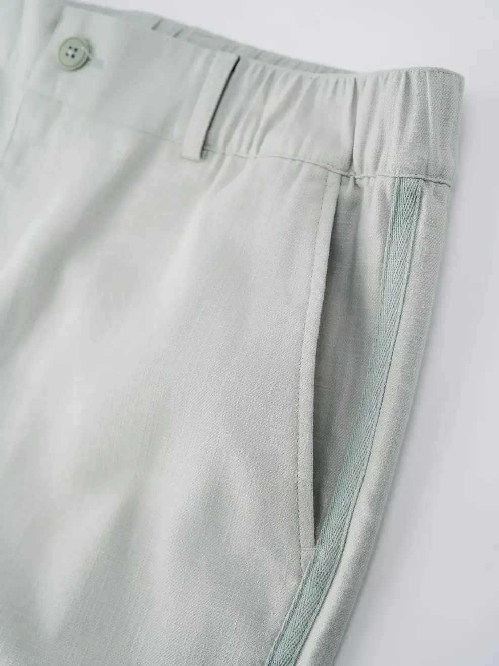 Quần Shorts Nam Đũi Cạp Chun Phối Dây Dệt Sườn - Xám 038 - 32