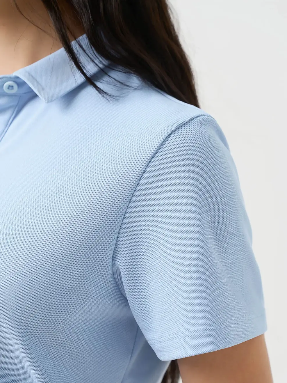 Áo Polo Nữ Regular Cổ Ép Có Xẻ Tà - XANH 012 - S