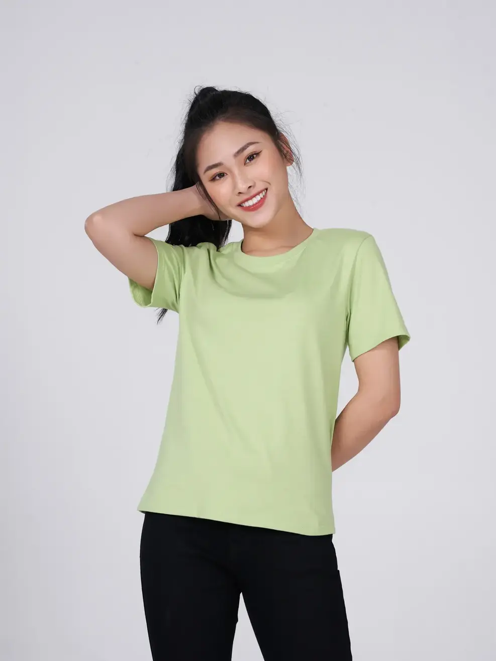 Áo thun nữ in look good feel good - Xanh Lá - S