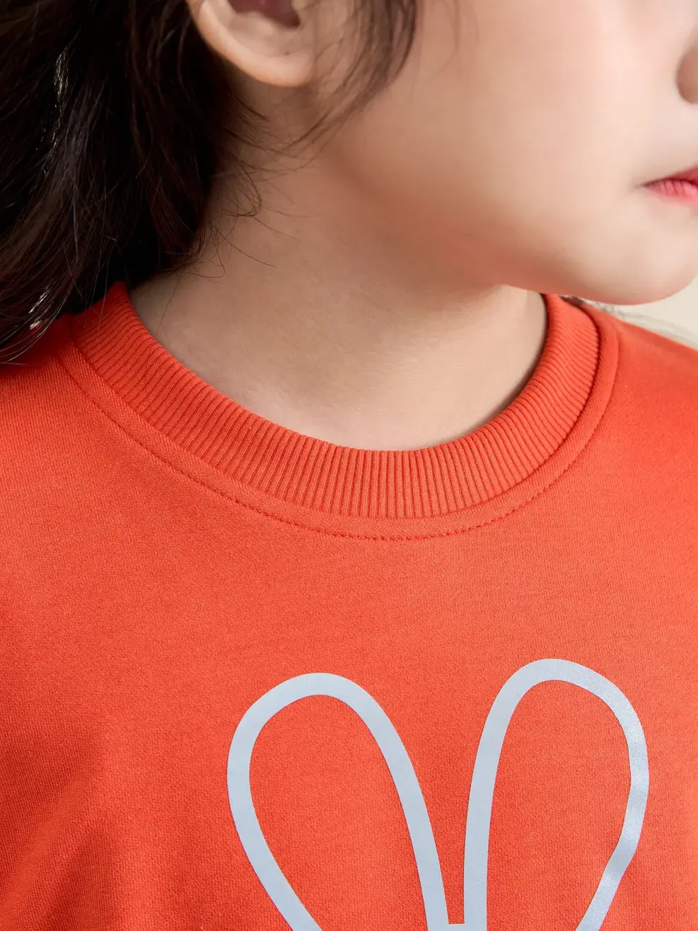 Bộ đồ kid in thỏ - Đỏ cam - 2
