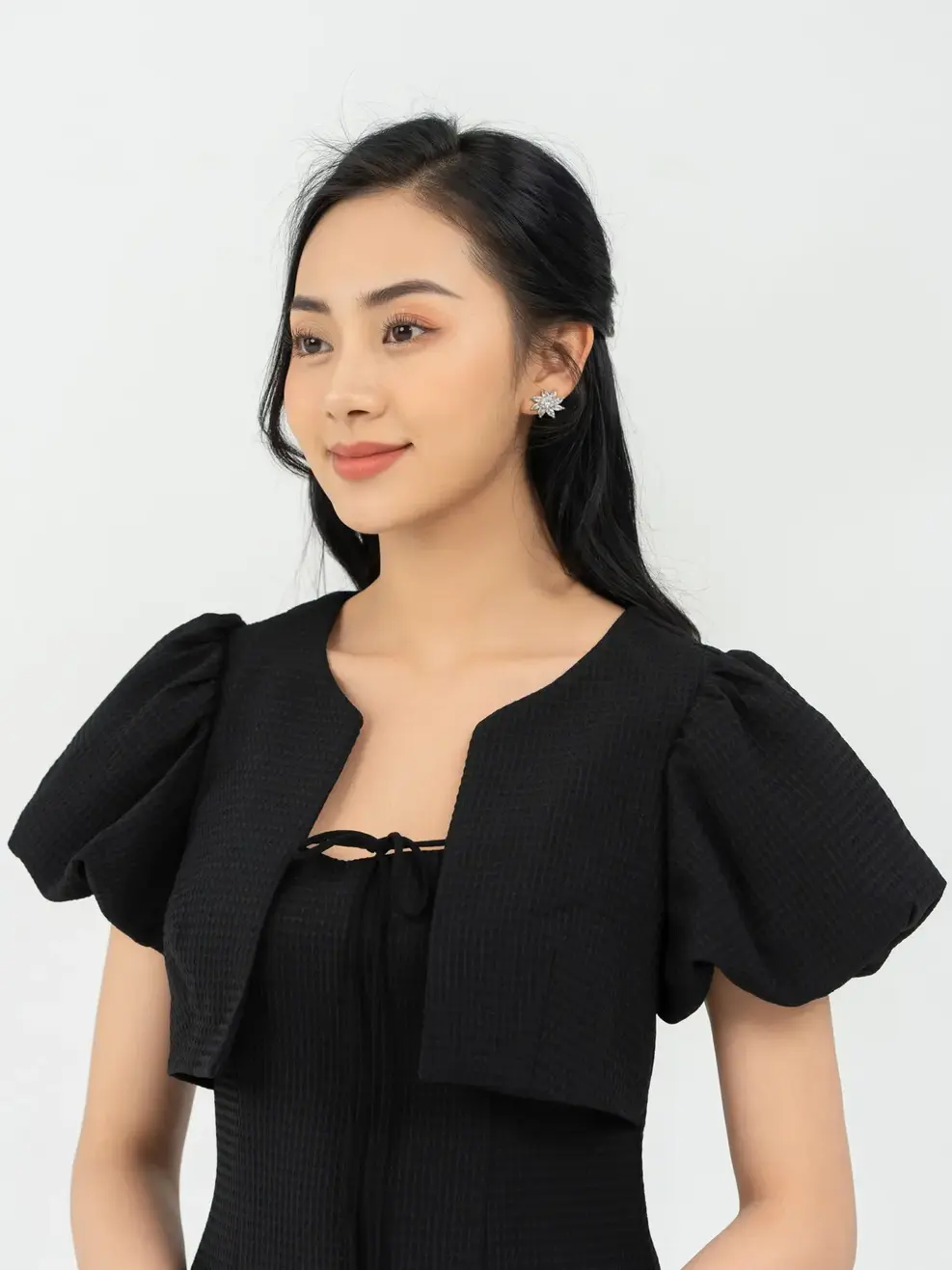 Váy A  Áo Croptop Xinh  Xắn - Đen - S