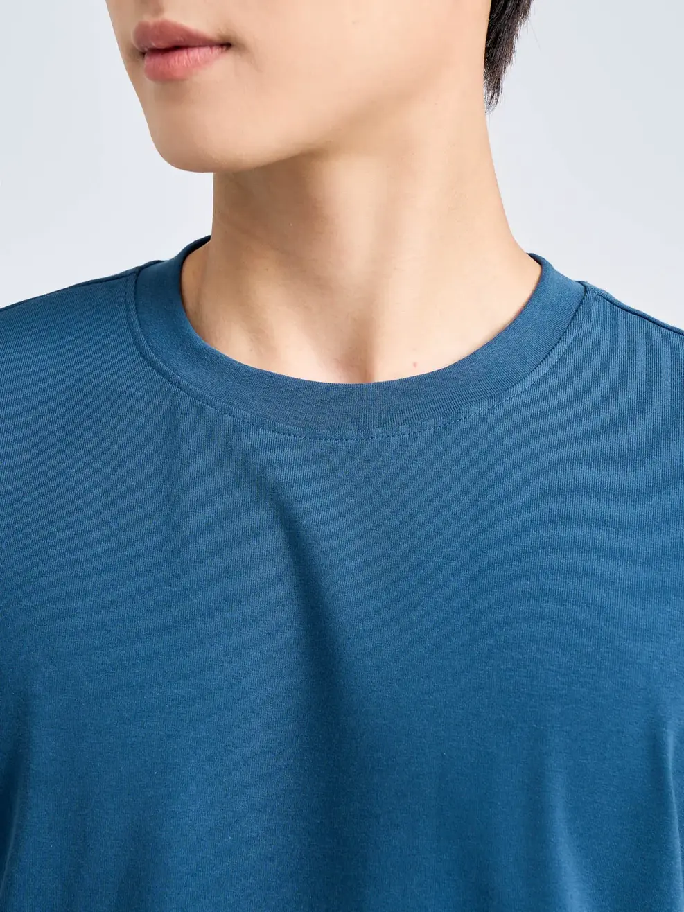 T-shirt Nam Slimfit Thun Rib Cotton Mềm - Xanh - 2XL