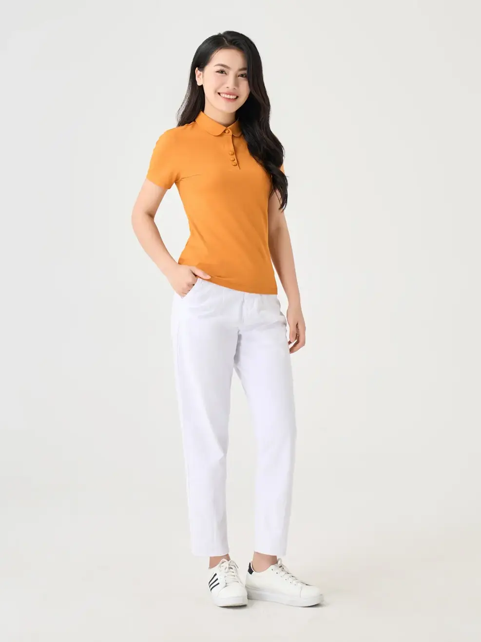 Áo Polo Nữ Cổ Sen - Vàng - S