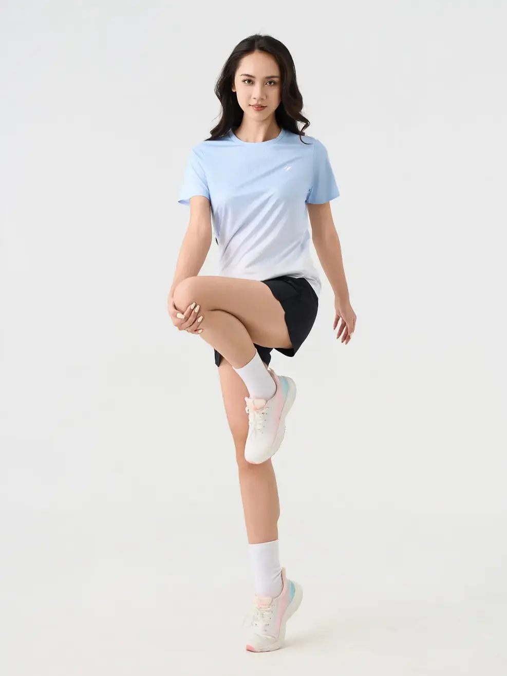 Quần Shorts Nữ thể thao lưng cao vải gió - ĐEN 002 - S