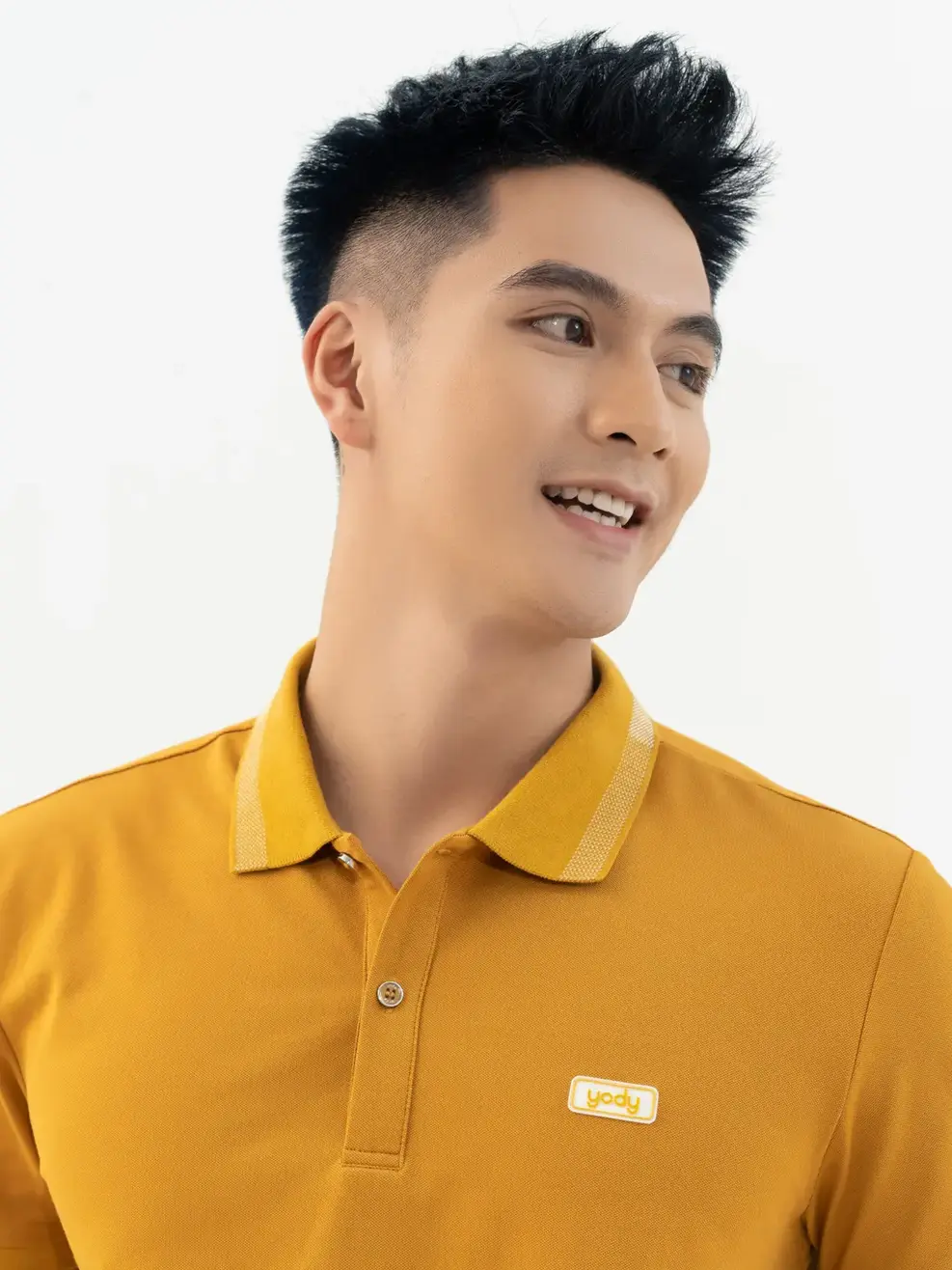 Áo Polo Nam Mắt Chim Phối Bo - Vàng - 2XL