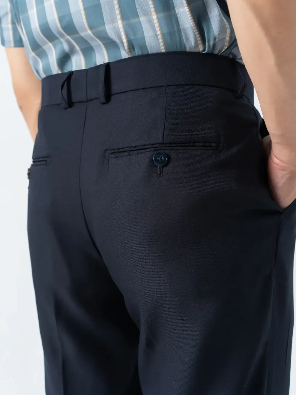 Quần Âu Nam Slim Lé Sườn - Tím than - 30