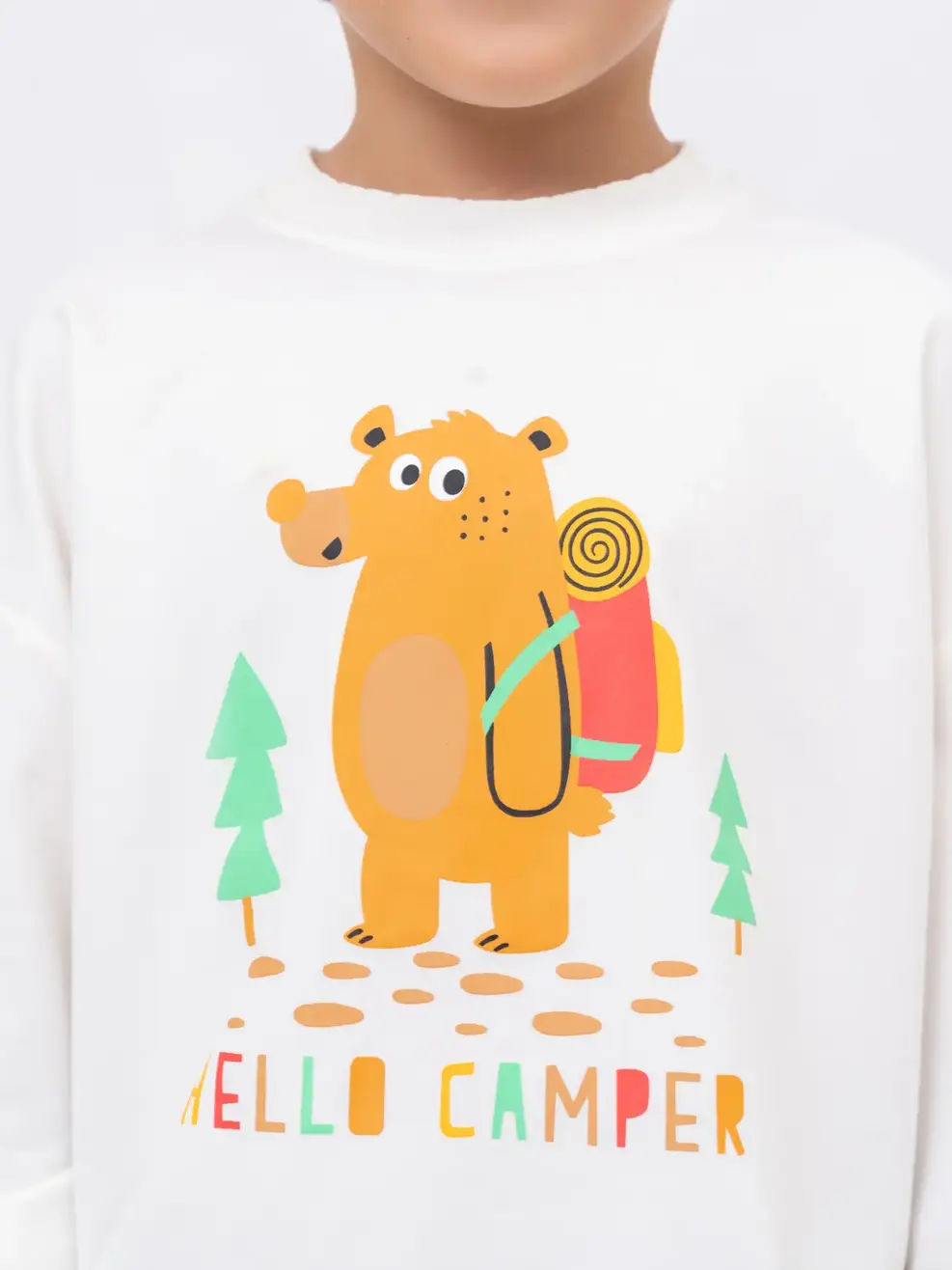 Áo nỉ kid hello camper - Trắng - 2