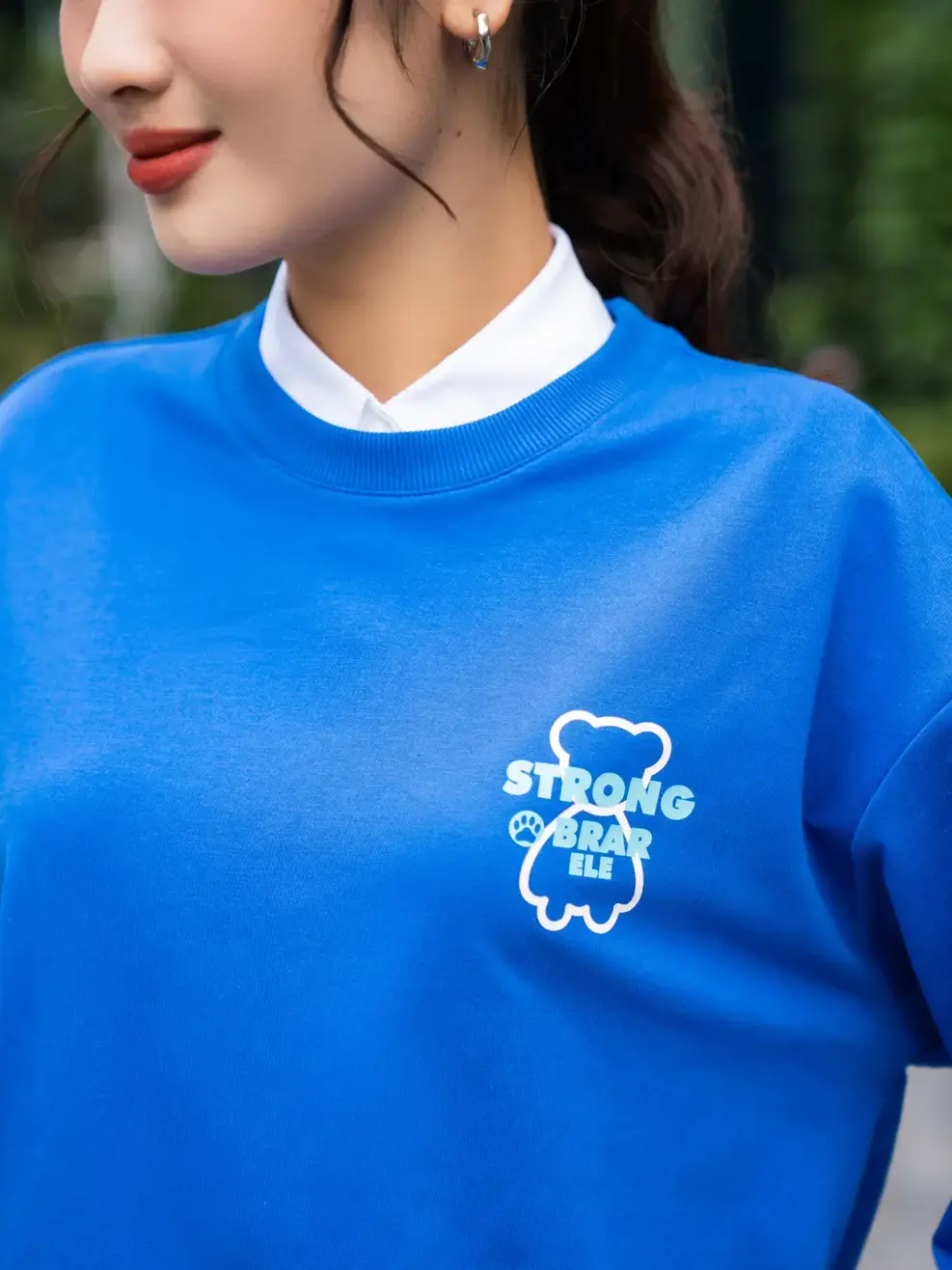 Áo thu đông nữ in gấu Puff - Trắng - S