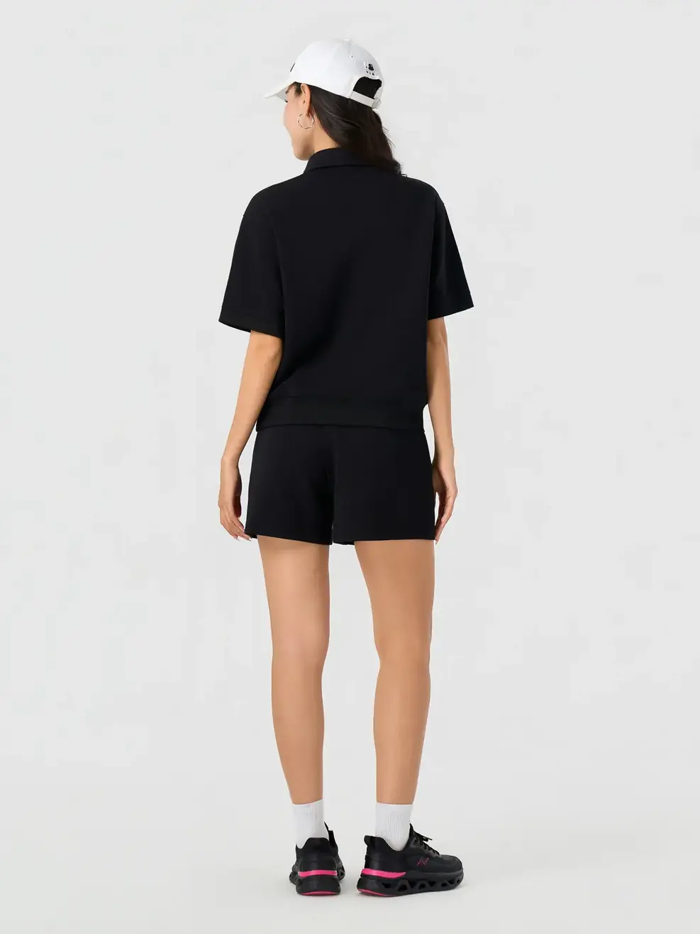 Bộ Đồ Nữ Áo Polo Quần Shorts Sport Club - Đen 001 - S