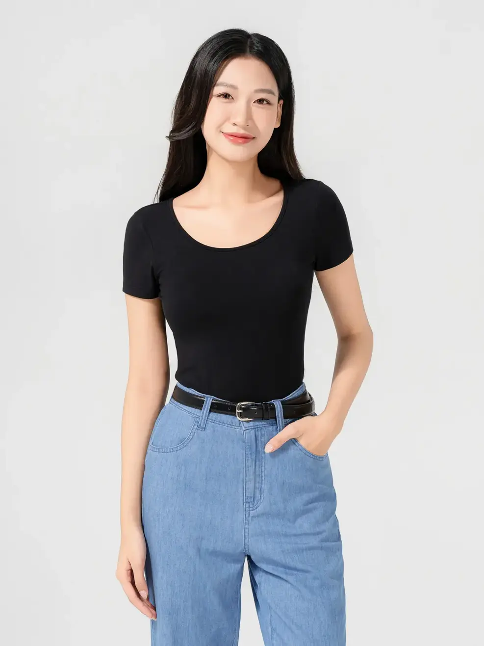 Áo Phông Nữ Cổ Rộng (tsn7299) - Đen 010 - S