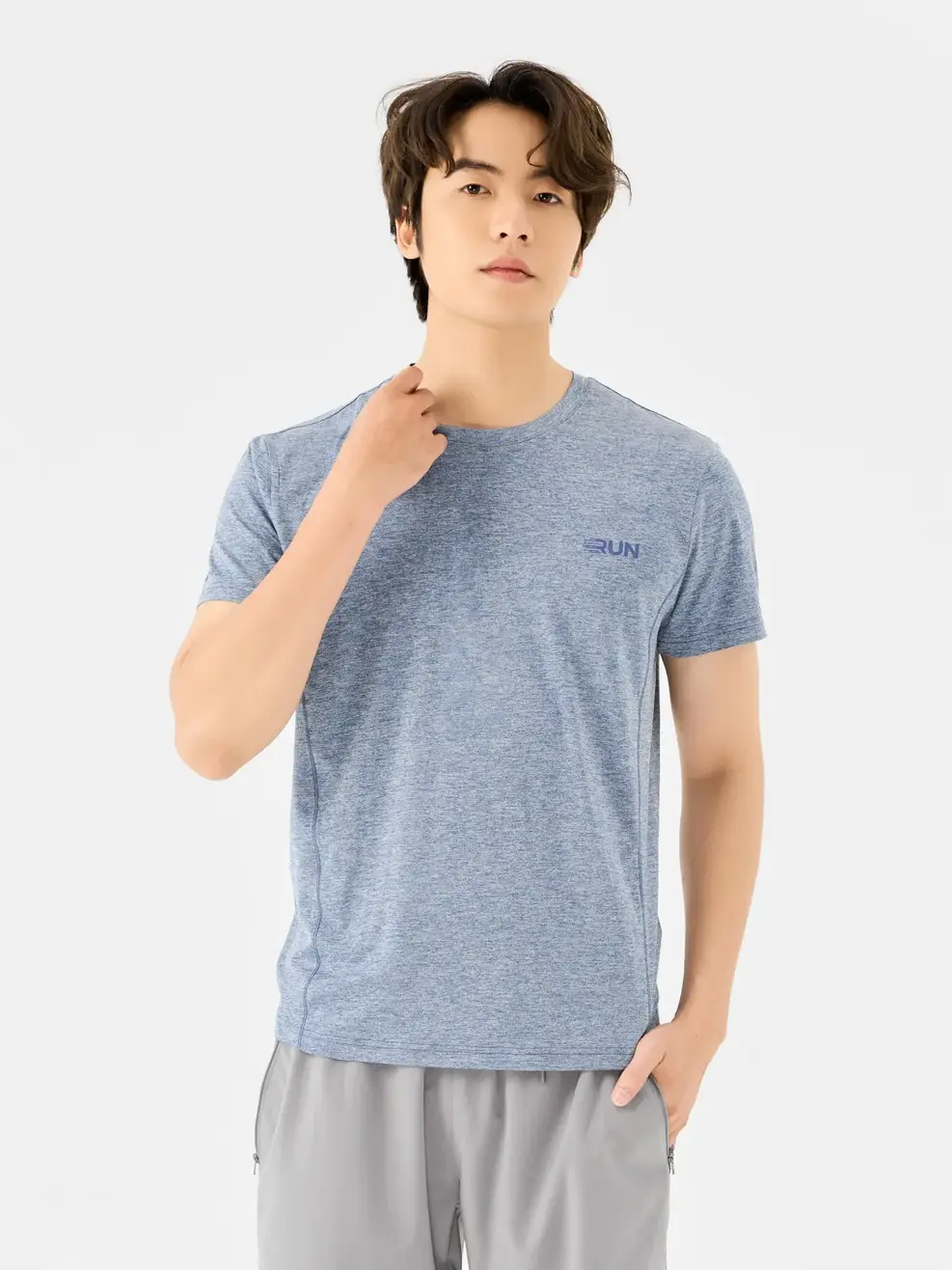 T-shirt Thể Thao Nam Siêu Nhẹ In Run - Navy - L