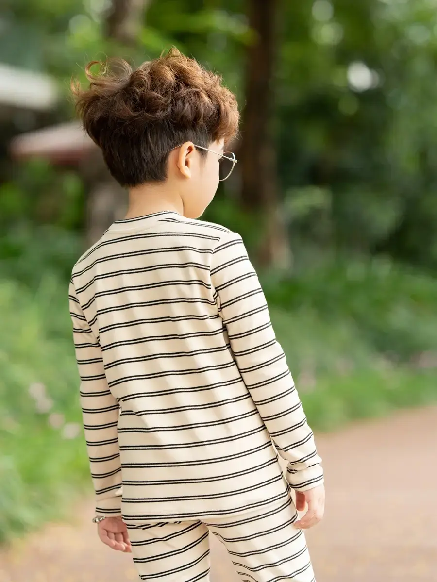 Bộ đồ trẻ em kẻ dáng ôm - Be 2 - 8