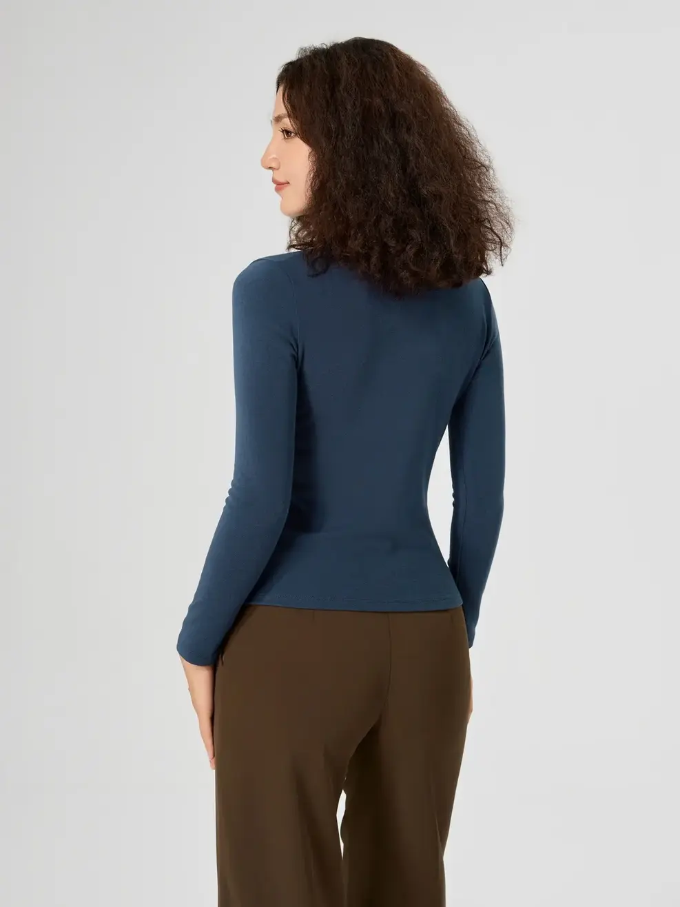 Áo Thu Đông Nữ Giữ Nhiệt Cổ  3cm - Navy - M