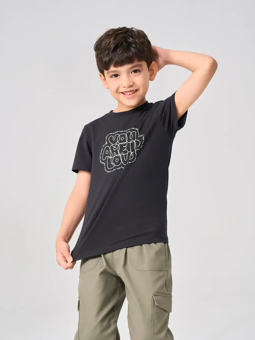 T-shirt Kid You Are Loved - Đen - 2-3