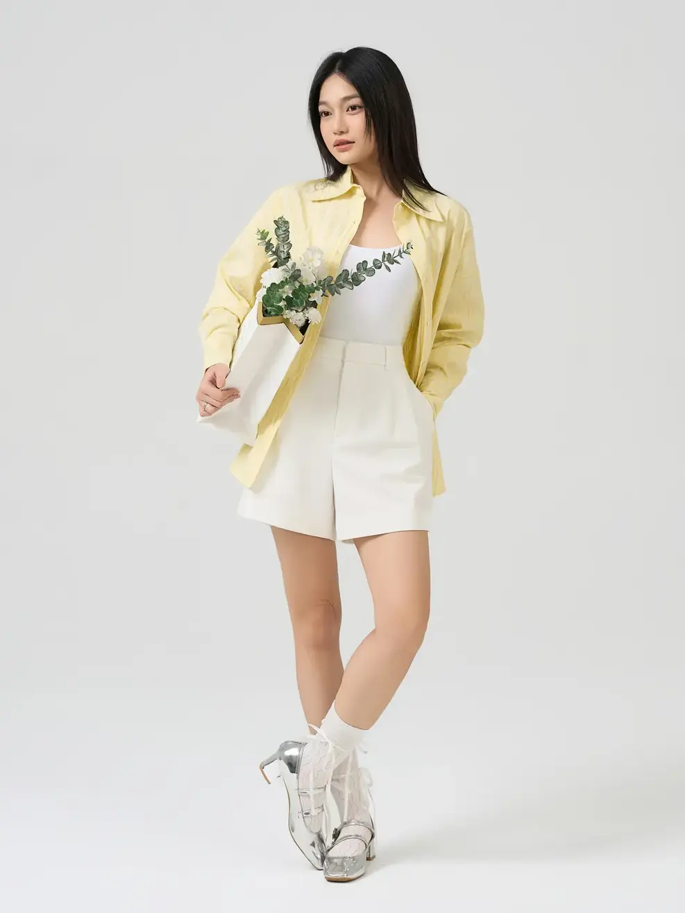 Áo Sơ Mi Kẻ Sọc Trẻ Trung - YELLOW STRIPES 025 - XS