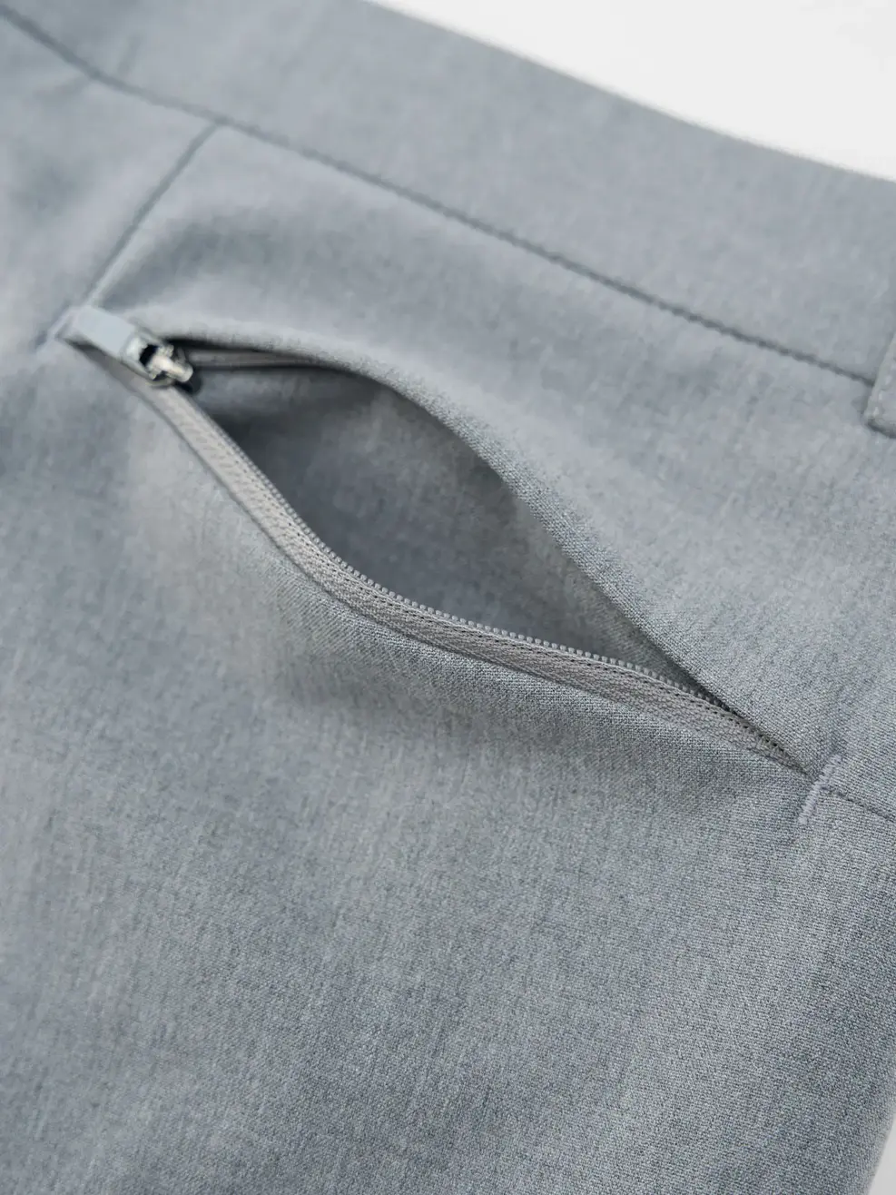 Quần Âu Nam Ngang Mắt Cá Chân Khóa Kéo - Xám melanger 041 - 29