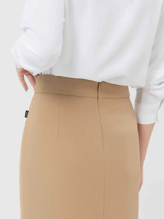 Chân Váy Nữ Đuôi Cá Đai Bọc - Be - S