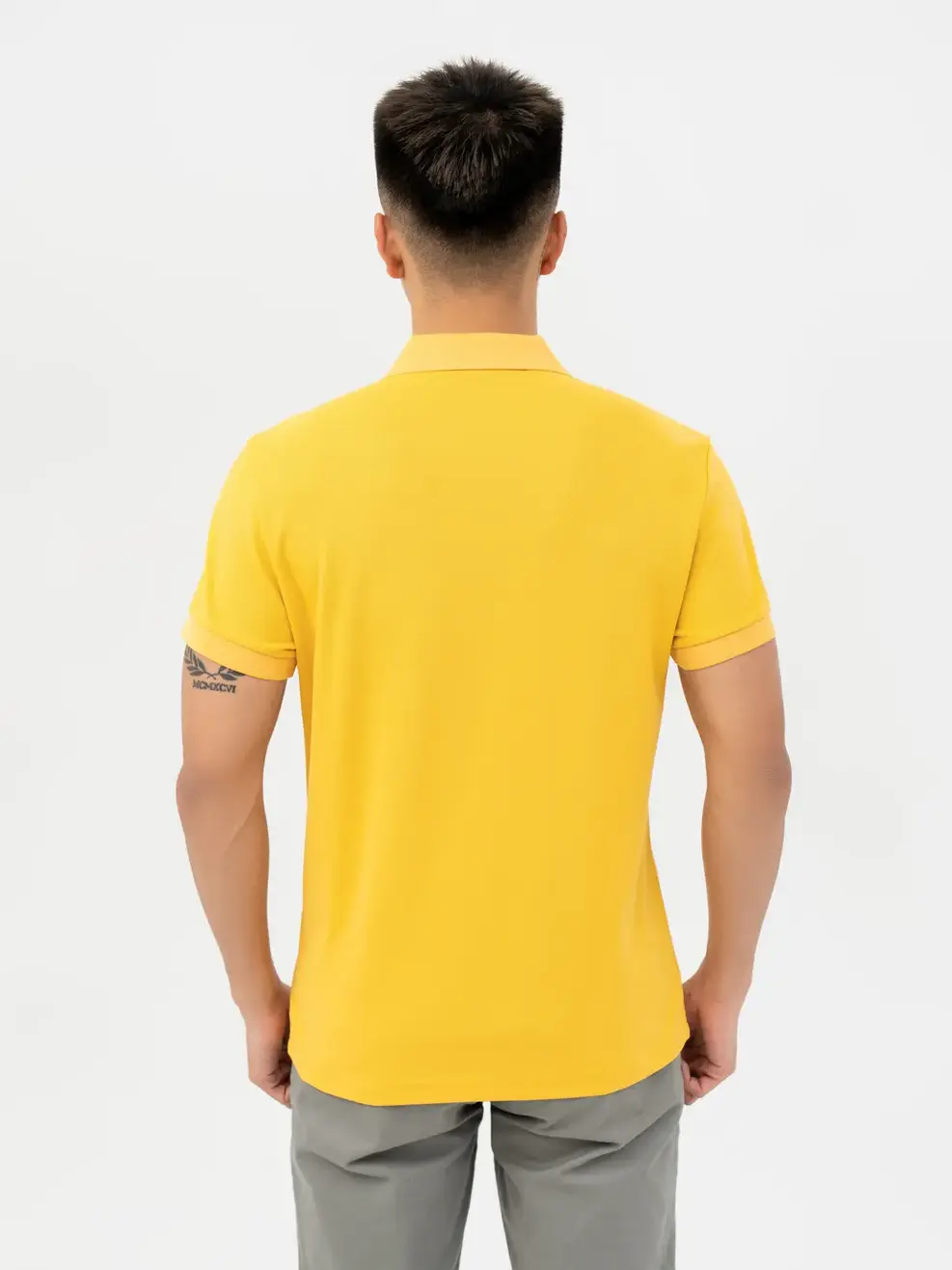 Polo Nam Cafe Dệt Tổ Ong Basic - Vàng - M