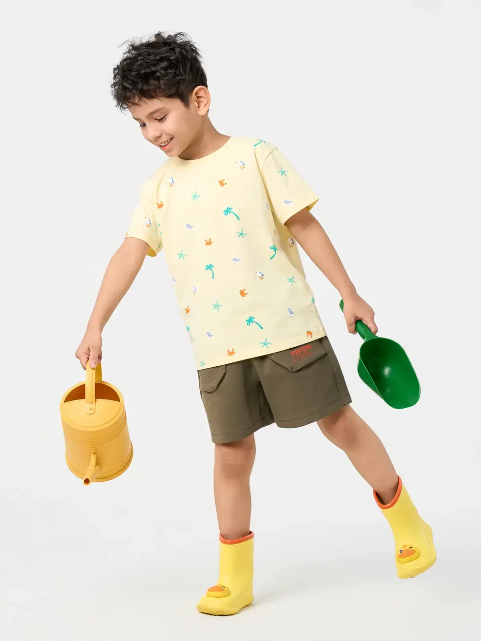 Quần Shorts bé trai túi ốp kidult club - RÊU 035 - 110