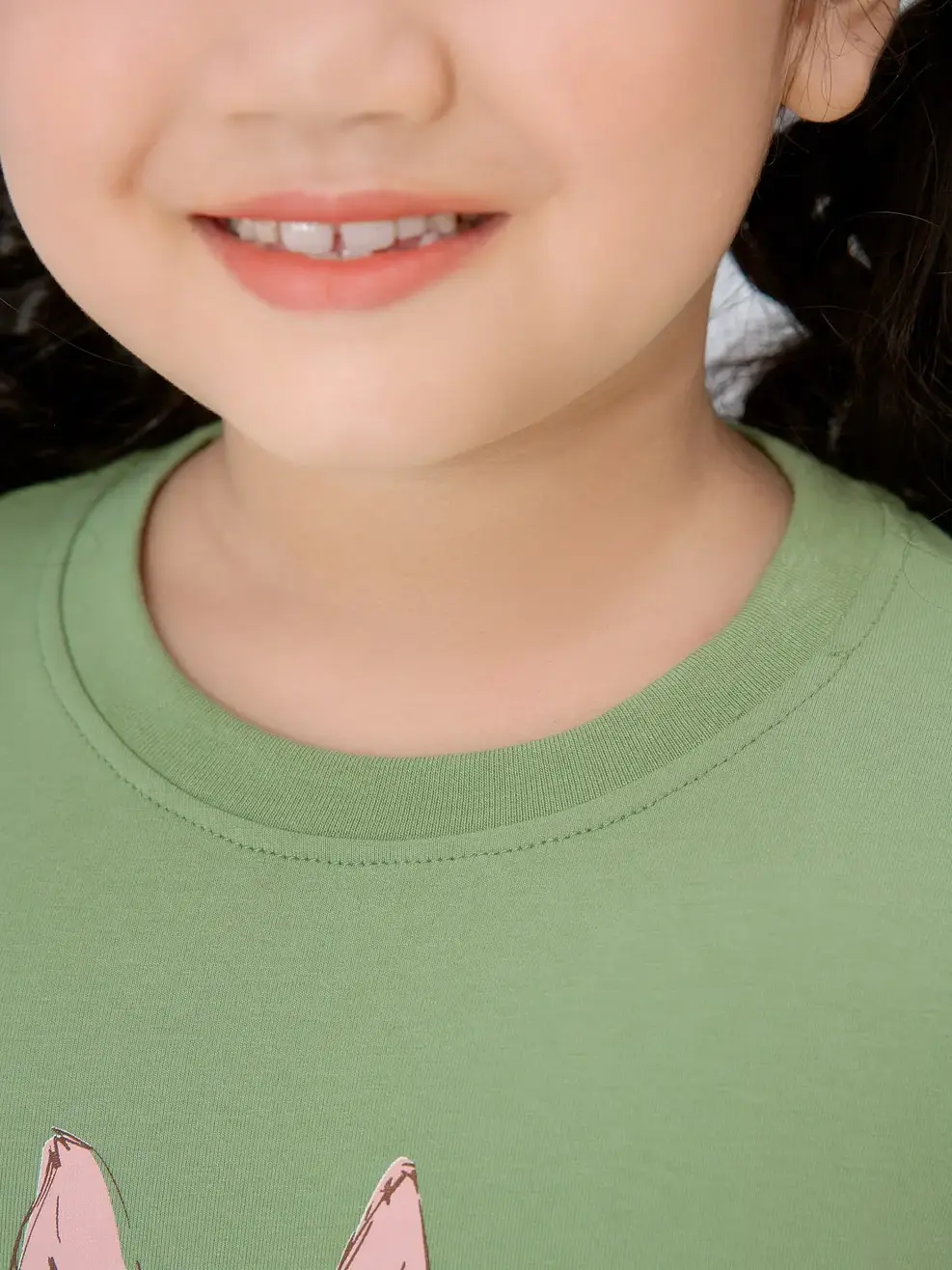 Đầm kid in thỏ - Xanh ngọc - 2