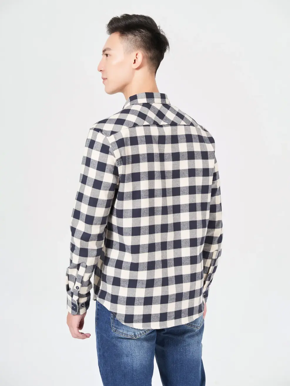 Sơ mi nam gia đình 02 - Kẻ tím than - 2XL