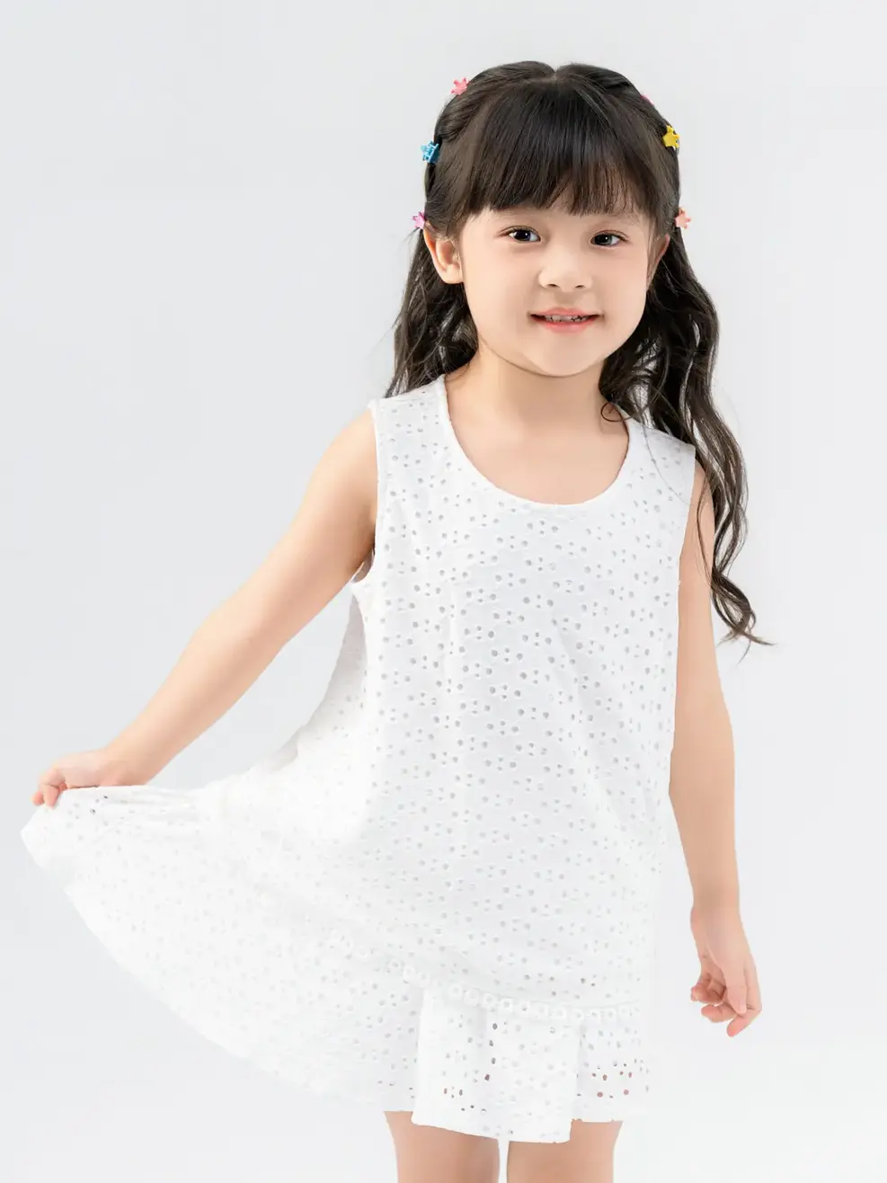 Bộ Đồ Trẻ Em Ba Lỗ Kẹp Ren - Trắng - 2