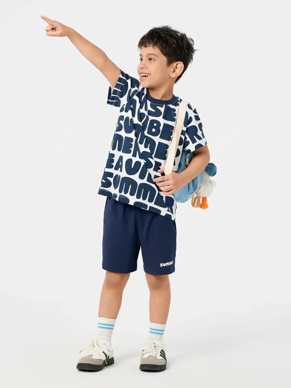 Bộ Đồ Bé Trai Summer - Hoạ Tiết Tím Than 138 - 110