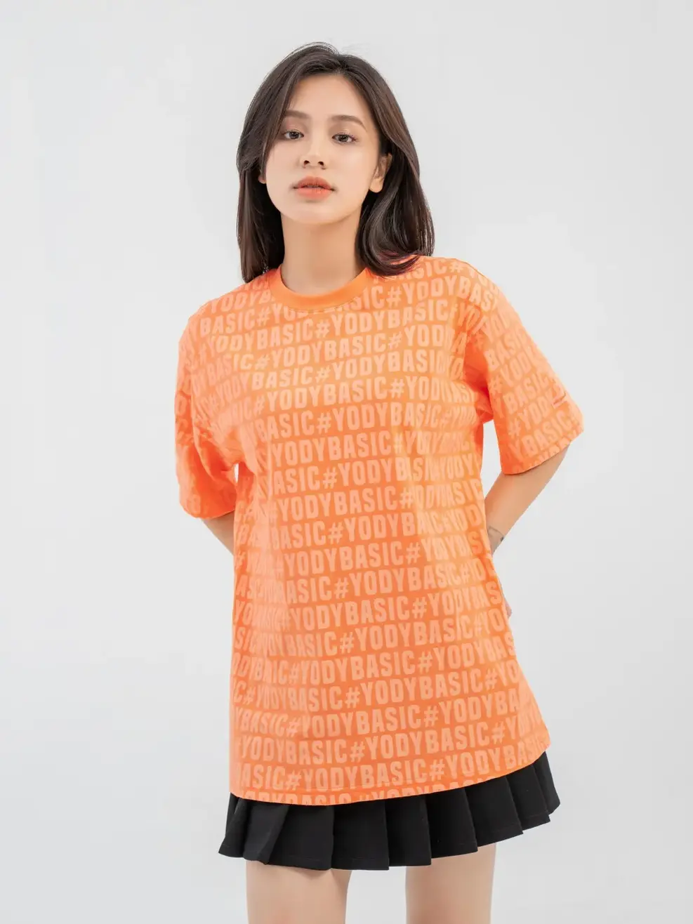 T-shirt Nữ In Tràn Cotton Usa - Cam - S