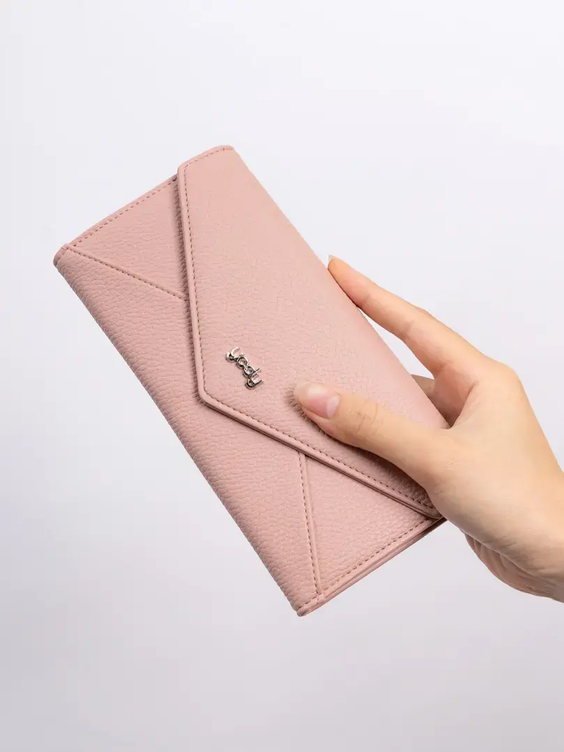 Ví nữ dài da nhân tạo crossgrain - Hồng