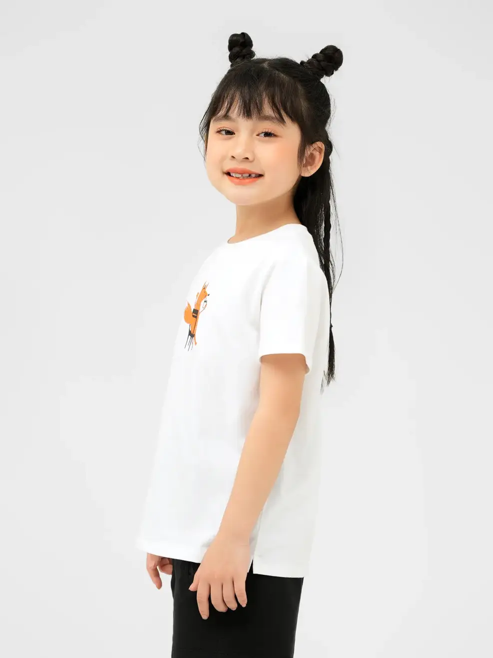 T-shirt Kid In Chú Cáo Nhỏ Cotton Usa - Trắng 1 - 2