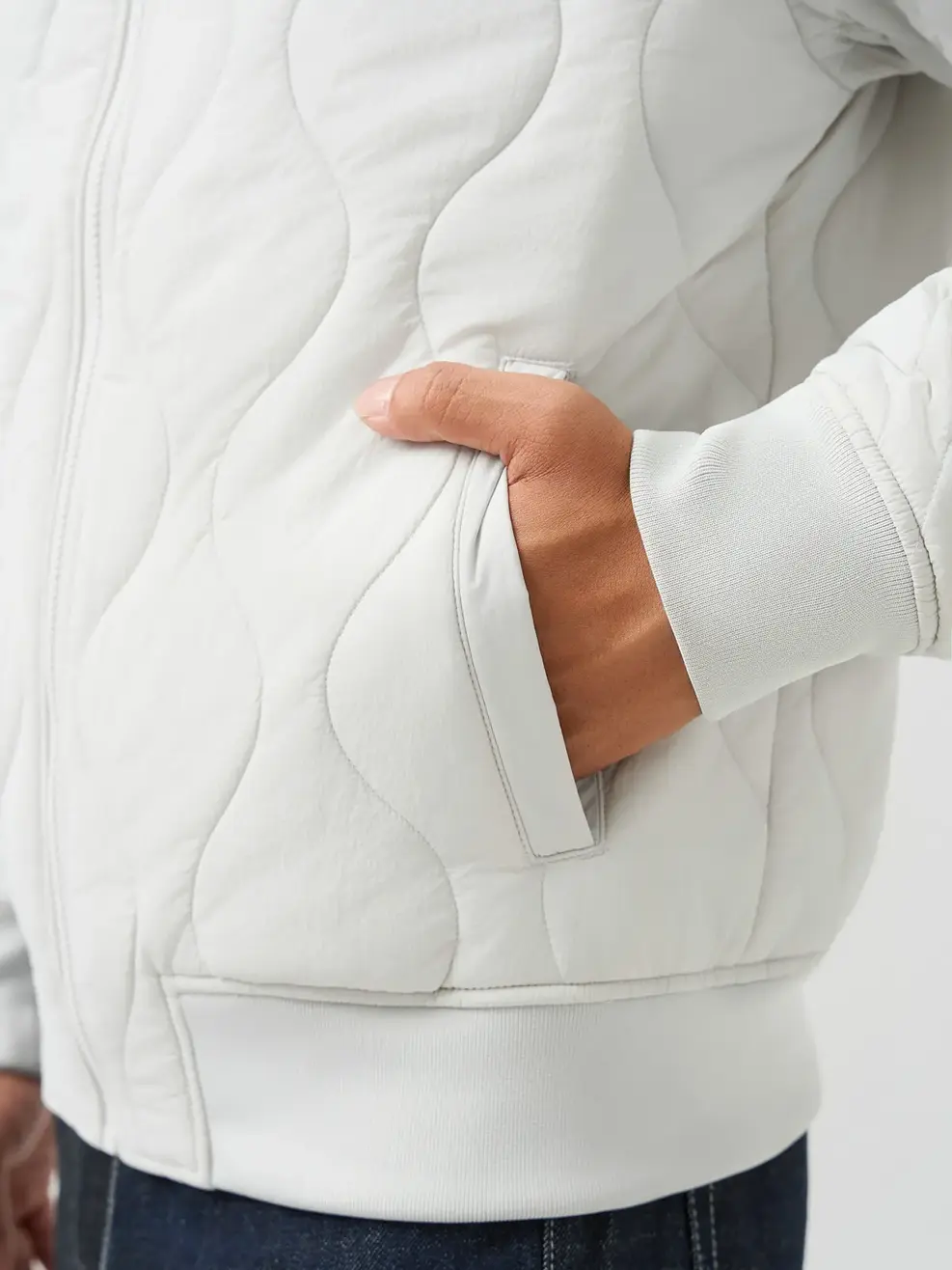 Áo Phao Bomber Nam Chần Sóng Kiểu - Xám 001 - L