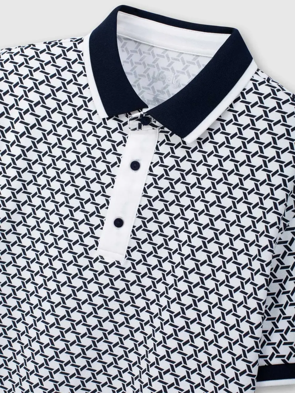 Áo Polo Hoạ Tiết In Tràn - Hoạ Tiết Tím Than 144 - S
