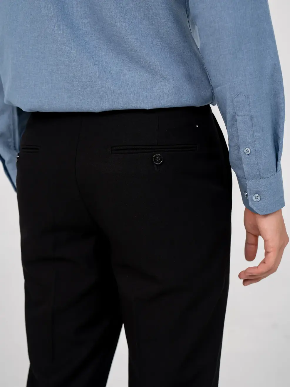 Quần Âu Nam Classic Phối Lé - Đen - 29