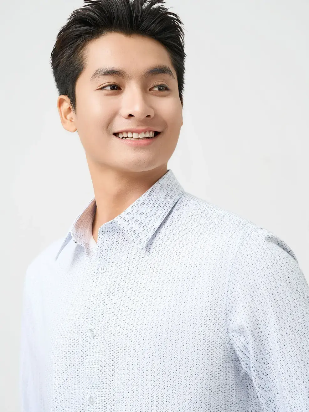 Áo Sơ-mi Nam Dài Tay Họa Tiết - Họa tiết xanh da trời 188 - M