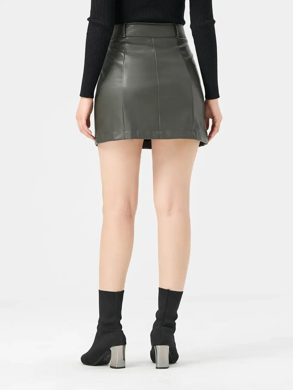 Chân Váy Nữ Da Dáng A Cơi Túi - Rêu - S