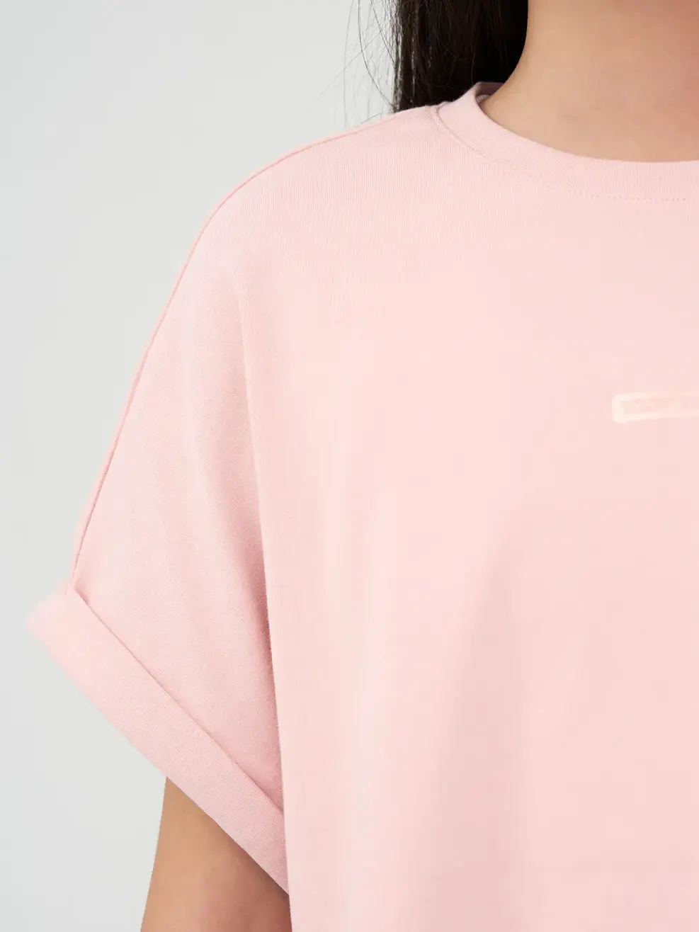 Áo Thun Sport Croptop In Logo - Hồng trắng - 8