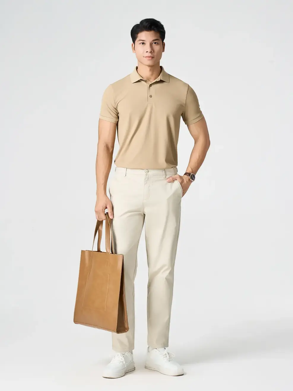 Áo Polo Nam Waffle Siêu Co Giãn - Màu nâu 019 - M
