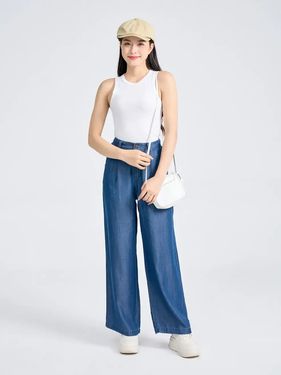 Quần Jeans Giấy Tencel Suông 1 Ly (QJN7062) - Màu chàm 002 - 25