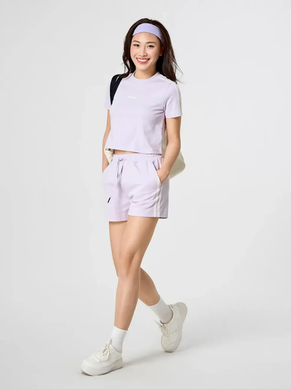 Bộ Đồ Phong Cách Thể Thao Phối Dây Dệt - Màu tím 002 - S