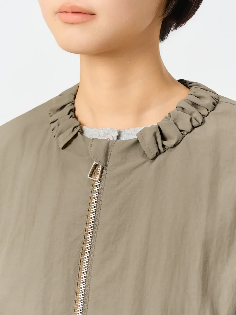Áo Khoác Gió Nữ Cổ Tròn -  Nâu 251 - S