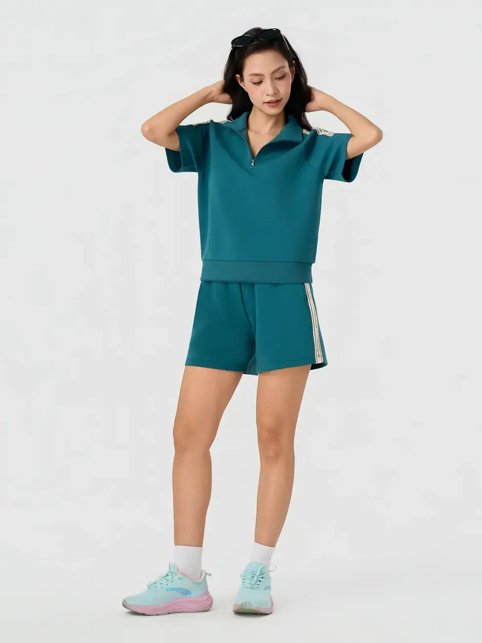 Bộ Đồ Phối Dây Dệt Năng Động - Xanh Lá 145 - S