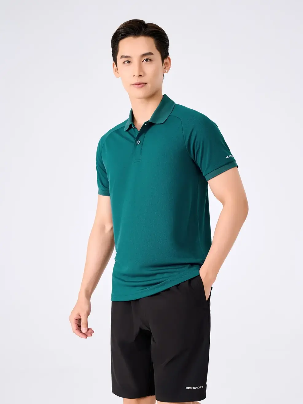 Polo Nam Yody Sport Tay Raglan Xẻ Tà - Xanh - M