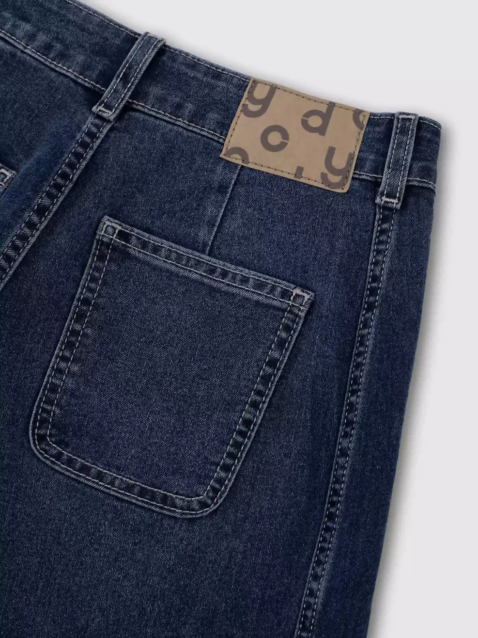 Quần Jeans Nữ Wide Leg Ly Chéo - Màu chàm 002 - 26