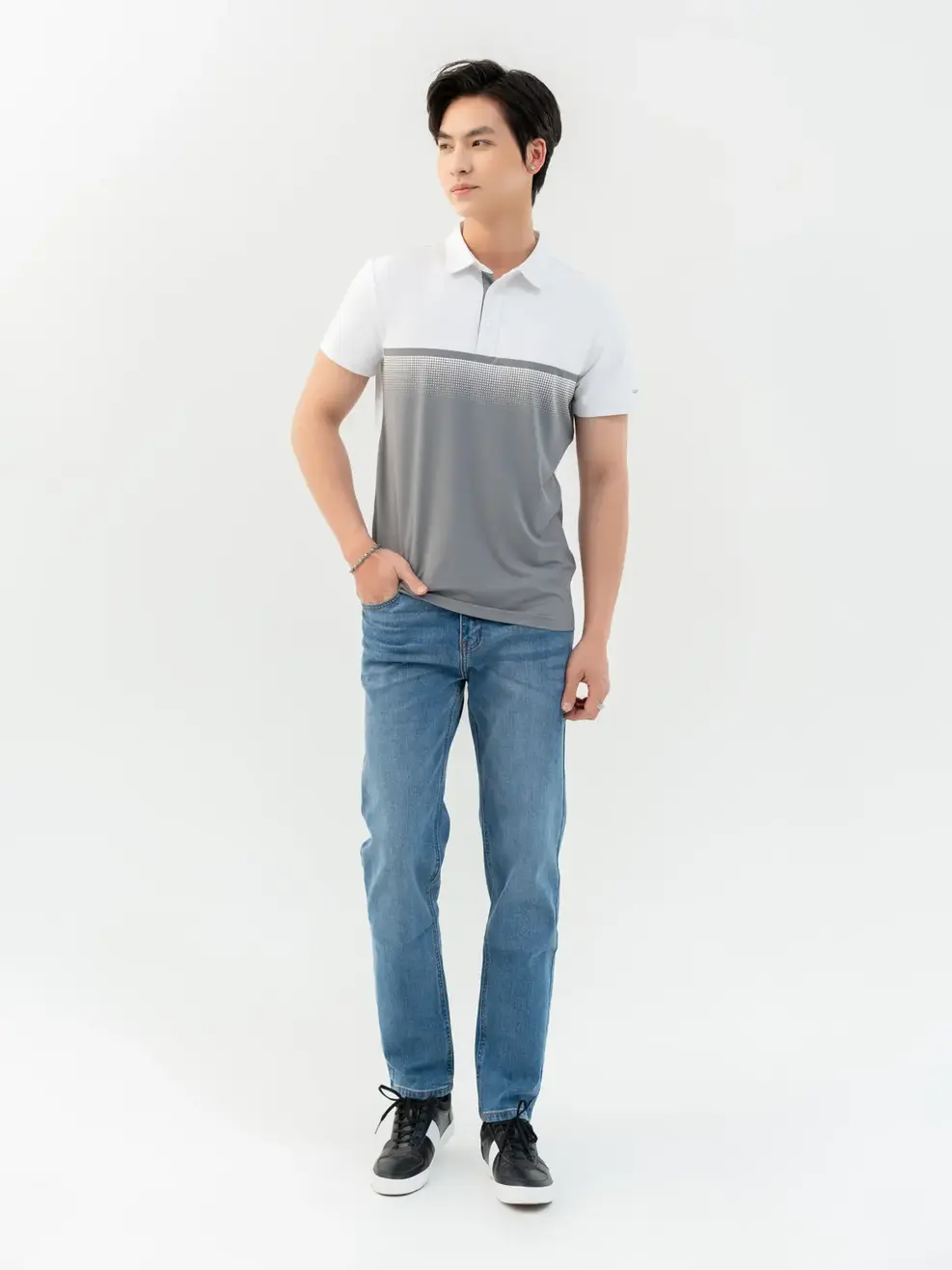 Polo Thể Thao Nam Phối Màu - Xám - M