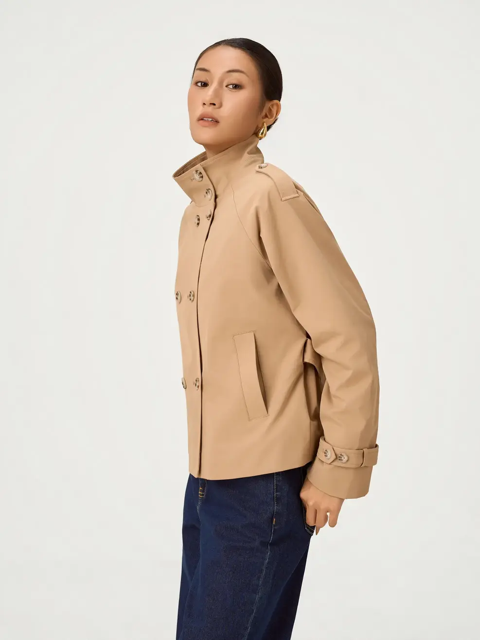 Áo Măng-tô TRENCH CASUAL - Màu nâu 020 - S