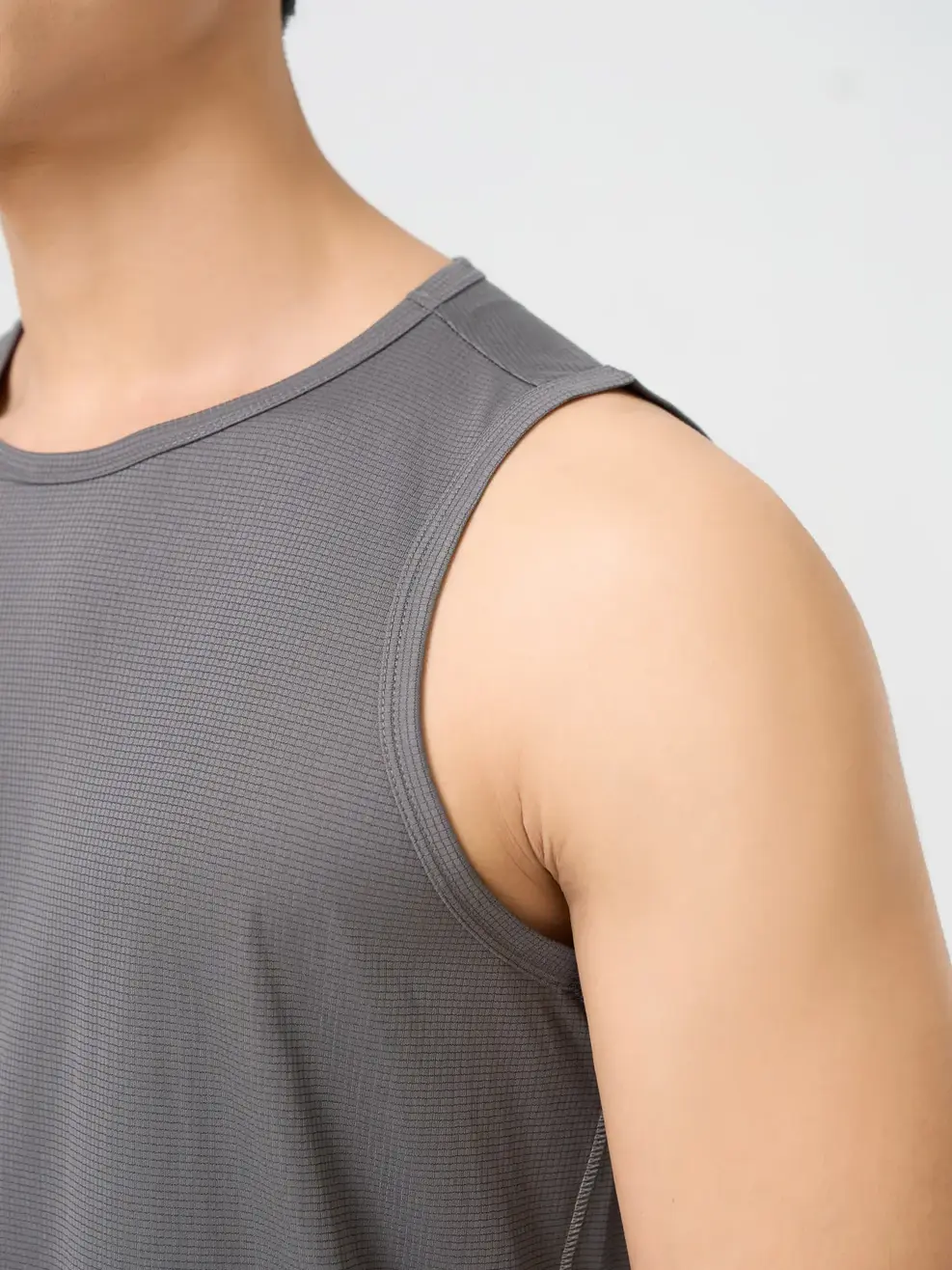 Áo Ba Lỗ Nam Thể Thao Dải Chỉ Xẻ Tà - Than chì 006 - L