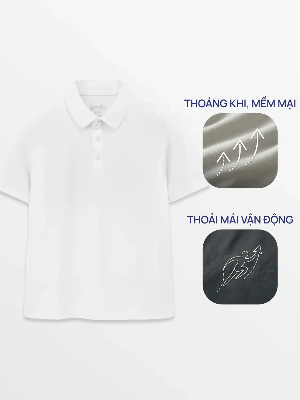 Áo Polo Kids Regular Cổ Ép Có Xẻ Tà - Trắng 001 - 104