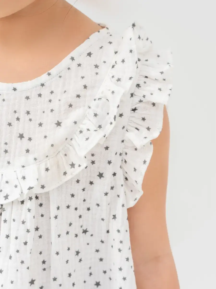 Đầm Kid In Họa Tiết Bèo Ngực - Họa tiết sao - 2
